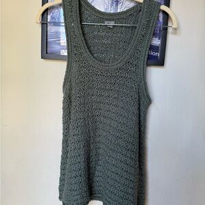 Aerie Olive Crochet Tank Top